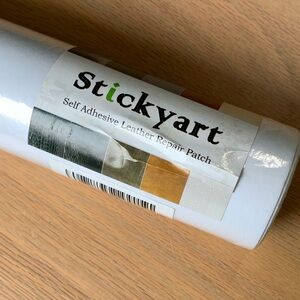 New roll Leather repair patch material off white